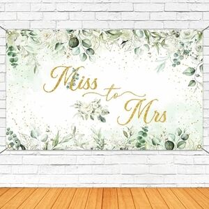 Brand New "Miss To Mrs" Bridal Shower Back Drop Banner Greenery Nature 7'x5'
